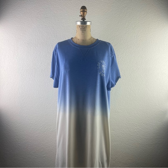 Junk Food Clothing Dresses & Skirts - Junk Food I L Los Angeles Rams Football Sports Fan Heathered Ombré T-Shirt Dress
